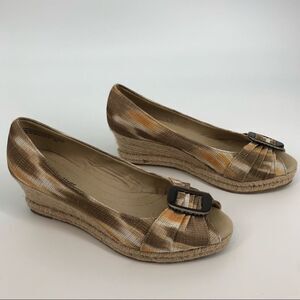 NATURALIZER Peep Toe Espadrille Wedge Multicolor